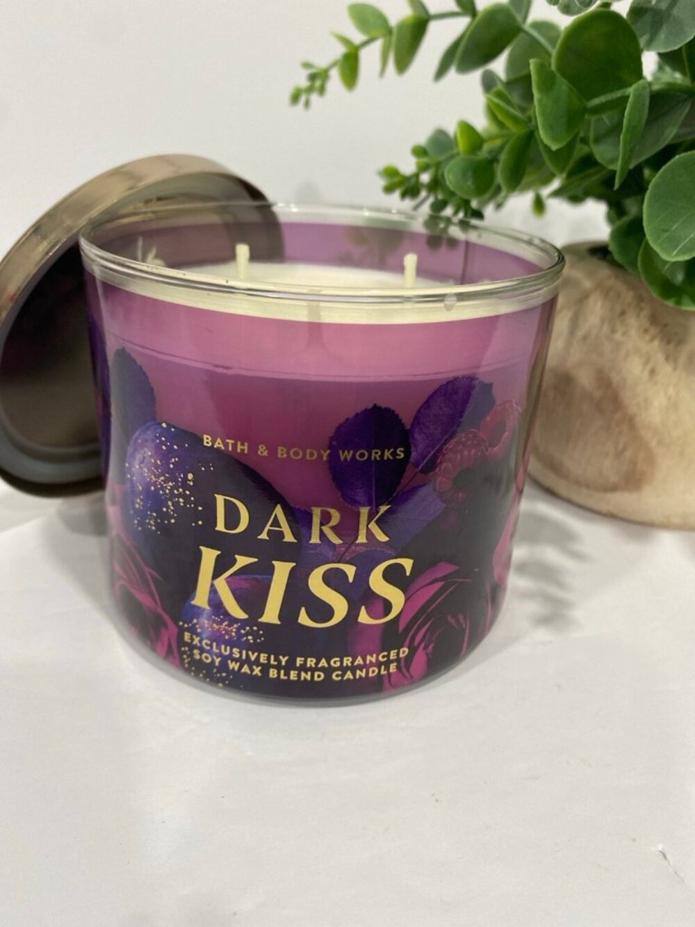 “Dark Kiss” Bath & Body Works NEW 3 Wick Candle